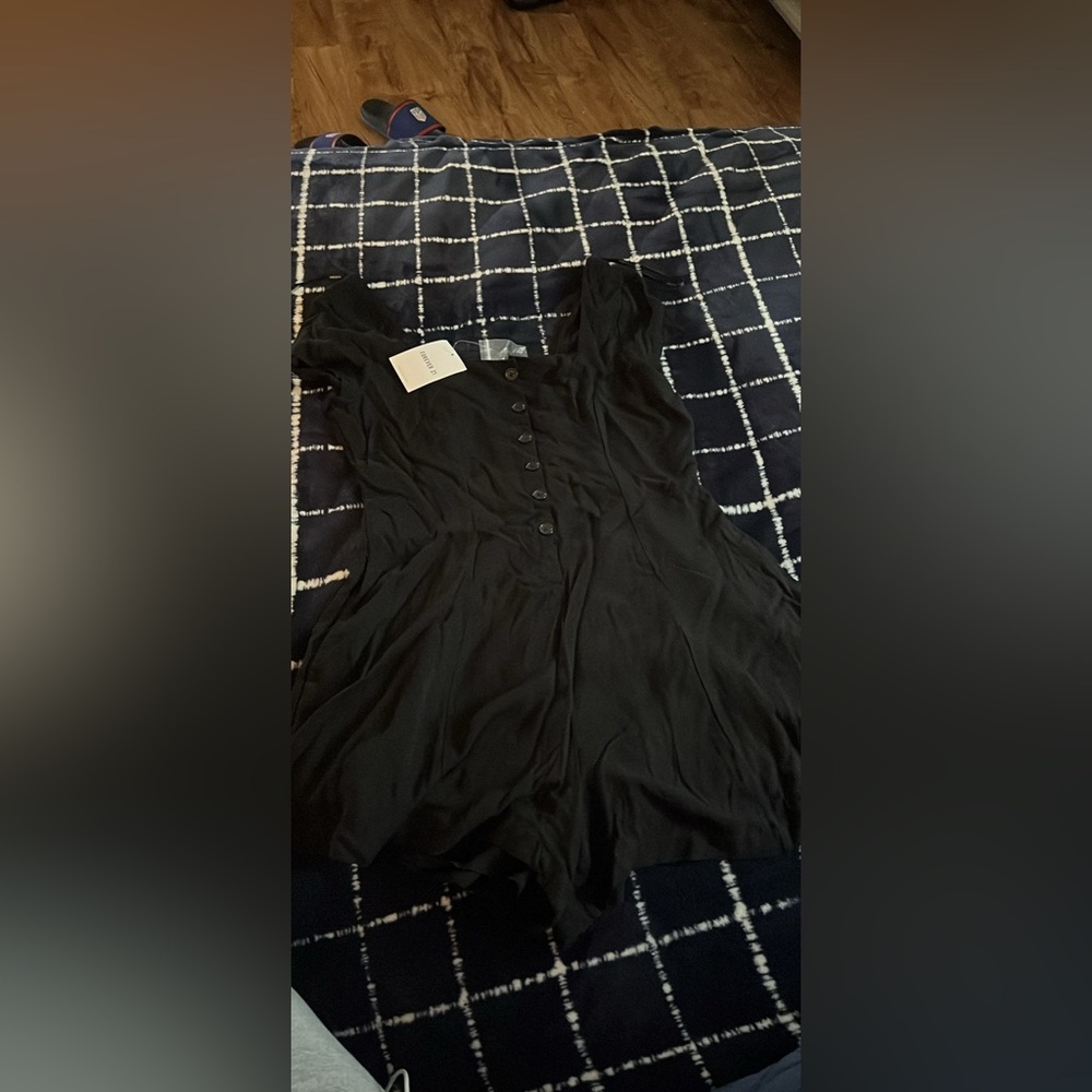 Forever 21 Black Button-Down Romper